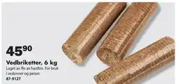 Biltema Vedbriketter, 6 kg, NOK 45.9 tilbud