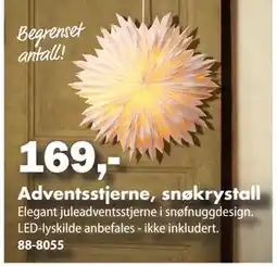 Biltema Adventsstjerne, snøkrystall, NOK 169 tilbud
