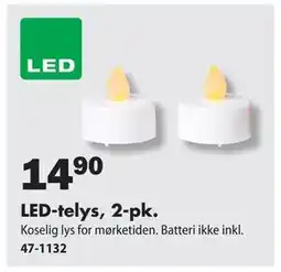 Biltema LED-telys, 2-pk., NOK 14.9 tilbud