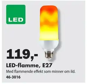 Biltema LED-flamme, E27, NOK 119 tilbud