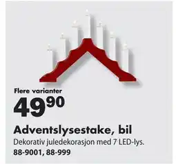 Biltema Adventslysestake, bil, NOK 49.9 tilbud