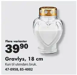 Biltema Gravlys, 18 cm, NOK 39.9 tilbud