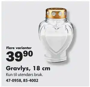 Biltema Gravlys, 18 cm, NOK 39.9 tilbud