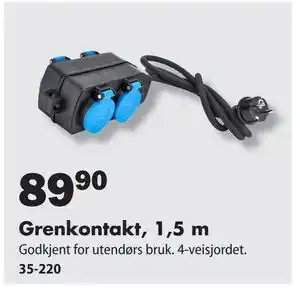 Biltema Grenkontakt, 1,5 m, NOK 89.9 tilbud