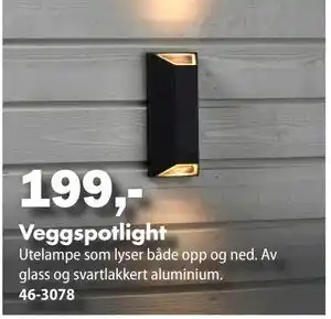 Biltema Veggspotlight, NOK 199 tilbud