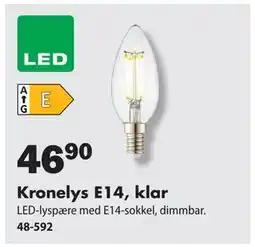 Biltema Kronelys E14, klar, NOK 46.9 tilbud