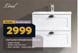 Megaflis LIND Comfort 60 baderomsmøbel hvit tilbud