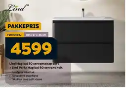 Megaflis LIND Magical 80 servantskap sort + Lind Park/Magical 80 servant hvit tilbud