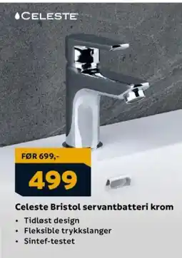 Megaflis CELESTE Bristol servantbatteri krom tilbud