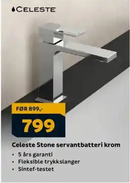 Megaflis CELESTE Stone servantbatteri krom tilbud