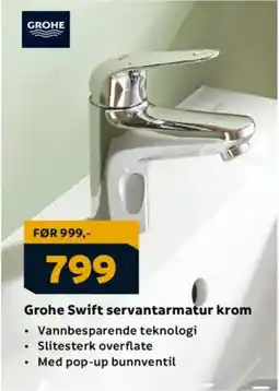 Megaflis GROHE Swift servantarmatur krom tilbud