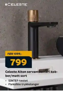 Megaflis CELESTE Alton servantbatteri kob- ber/matt sort tilbud