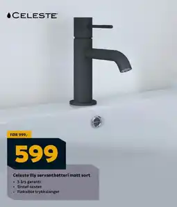 Megaflis CELESTE Ely servantbatteri matt sort tilbud