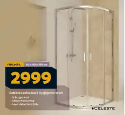 Megaflis CELESTE Latina buet dusjhjørne krom tilbud