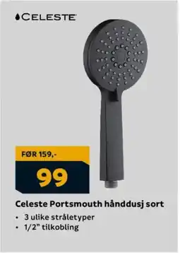 Megaflis CELESTE Portsmouth hånddusj sort tilbud