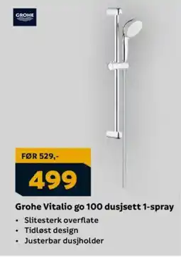 Megaflis GROHE Vitalio go 100 dusjsett 1-spray tilbud