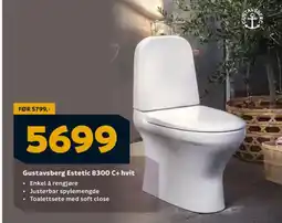 Megaflis Gustavsberg Estetic 8300 C+ hvit tilbud