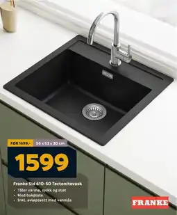 Megaflis FRANKE Sid 610-50 Tectonitevask tilbud