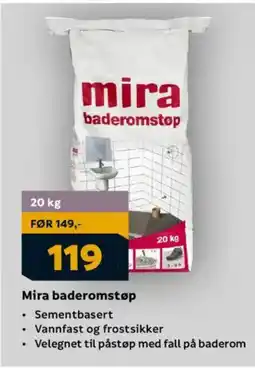 Megaflis MIRA baderomstøp tilbud