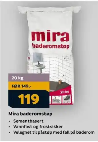 Megaflis MIRA baderomstøp tilbud