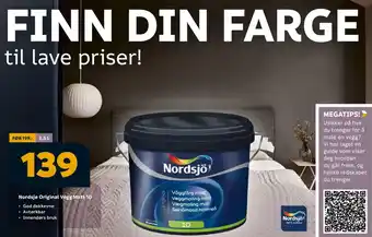 Megaflis NORDSJO Original Vegg Matt 10 tilbud