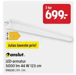 Jula LED-armatur 5000 lm 44 W 123 cm, NOK 699 tilbud