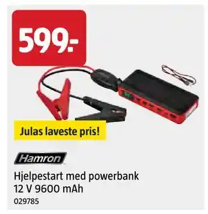 Hjelpestart med powerbank 12 V 9600 mAh, NOK 599