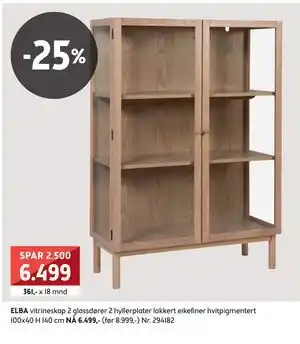 Bohus ELBA vitrineskap, NOK 6499 tilbud