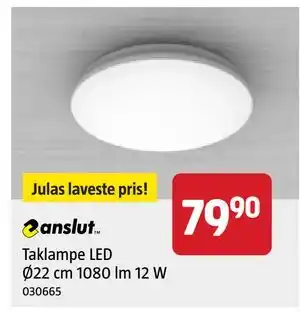 Jula Taklampe LED Ø22 cm 1080 lm 12 W, NOK 79.9 tilbud