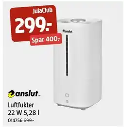 Jula Luftfukter 22 W 5,28 l, Medlemspris tilbud