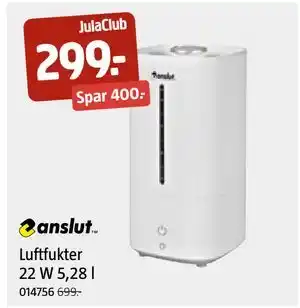 Jula Luftfukter 22 W 5,28 l, Medlemspris tilbud