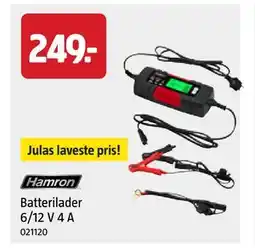 Jula Batterilader 6/12 V 4 A, NOK 249 tilbud