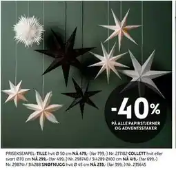 Bohus 40% PÅ ALLE PAPIRSTJERNER OG ADVENTSSTAKER tilbud