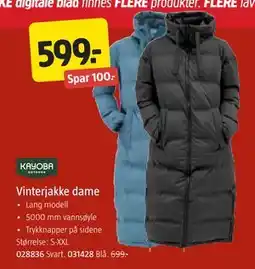 Jula Vinterjakke dame, NOK 599 tilbud