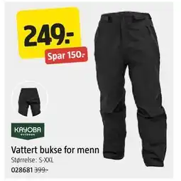 Jula Vattert bukse for menn, NOK 249 tilbud