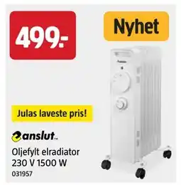 Jula Oljefylt elradiator 230 V 1500 W, NOK 499 tilbud