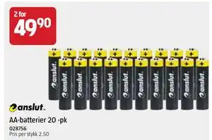 Jula AA-batterier 20 -pk, NOK 49.9 tilbud