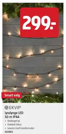 Jula Lysslynge LED 50 m IP44, NOK 299 tilbud