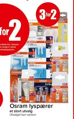 Spar Osram lyspærer tilbud