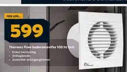 Megaflis Thermex Flow baderomsvifte 100 ht hvit tilbud