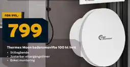 Megaflis Thermex Moon baderomsvifte 100 ht hvit tilbud