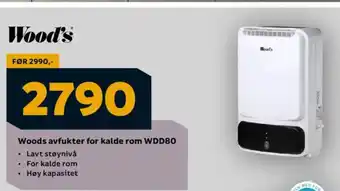 Megaflis Woods avfukter for kalde rom WDD80 tilbud