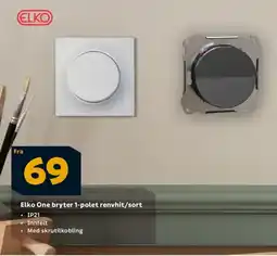 Megaflis Elko One bryter 1-polet renvhit/sort tilbud