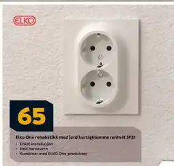 Megaflis Elko One rehabstikk med jord hurtigklemme renhvit IP21 tilbud