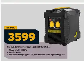 Megaflis Probuilder inverter aggregat 2000w 79,8cc tilbud