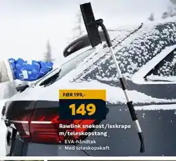 Megaflis Rawlink snøkost/isskrape m/teleskopstang tilbud