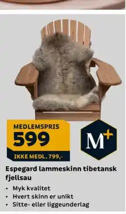 Megaflis Espegard lammeskinn tibetansk fjellsau tilbud