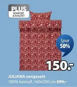 JYSK JULIANA sengesett, NOK 150 tilbud