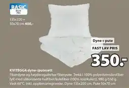 JYSK KVITEGGA dyne-/putesett tilbud