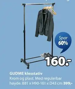 JYSK GUDME klesstativ, NOK 160 tilbud